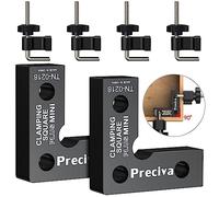 90 Degrees Positioning Square Clamps, Preciva Mini Aluminum Alloy Right Angle Square with 2 Clamps, Professional Woodworking Block Carpenter Clamping Tool for Picture Frames Drawers(5.7cm/2.24 Inch)
