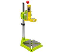 90° Drill Press Stand, with Plastic Heads, Portable Universal Workbench Clamp, Bench Pillar Pedestal Clamp Plunge Power, Adjustable Height, for Electric Drill Workbench, Green