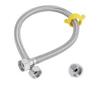 90° Elbow Flexible Tap Connector 1/2" x 1/2" BSP 500mm Fitting | 50cm 304 stainless braided hose, includes install wrench, for kitchen bathroom toilet plumbing