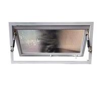 90° Flip-Up Metal Window with Support Rods Tempered Glass Folding Window for Kitchen Bathroom Coffee Shop - White 27.5x15.7in/70x40cm& Stylish