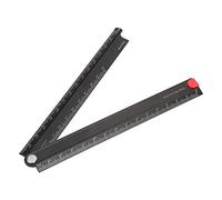 90° Foldable Aluminium Angle Ruler Black 0-300 mm Ruler Metal Writing Paper Ruler for Mechanical Production Glass Processing