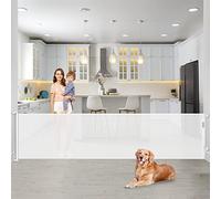 90 Inch Extra Wide Baby Gate for Large Openings Retractable Gates for Doorways Long Baby Gates Indoor Pet Gates for Dogs Extra Wide Dog Gates for The House, White