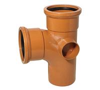 90° Junction (Double Socket with Twin Boss) 110mm Underground Drainage Pipe Fittings Bend Trap Gulley Socket Grid Coupler