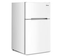 90 L Compact Refrigerator Double Door Cooler Small Fridge with Freezer