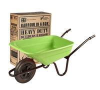 90 Litre Lime Coloured Polypropylene Barrow & Pneumatic Wheel - Barrow in a Box