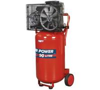 90 Litre Vertical Belt Drive Air Compressor - 3hp Motor - Quick Release Coupling