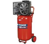 90 Litre Vertical Belt Drive Air Compressor - 3Hp Motor - Quick Release Coupling