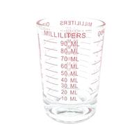 90 ml Glass Measuring Cup with red Markings - Perfect for Shot Measures, Spirit Measures, Espresso Shots, Pyrex Jiggers & Cortado Glasses.