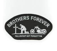 90 mm x 50 mm Brothers Forever Fallen But Not Forgotten Biker Sew-On Badge/Iron-On Patch 0705 A