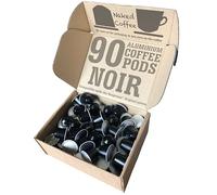 90 NAKED COFFEE Aluminium Coffee Pods Compatible with the Nespresso Original System - Gran Crema NOIR - Rich Lingering Silky Finish - Extra Value Pack - We save on packaging so you save on the coffee
