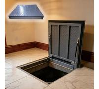 90° Opening Camouflaged Cellar Door, Seamless Basement Hatch Systems with Suction Cups Opener, Heavy Duty Emergency Escape Access Doors(W24xL27in(61x68.6cm))