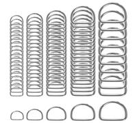 90 Pack 5 Sizes Metal D Rings, 0.5/0.6/0.8/1/1.5 Inch (12/15/20/25/38 mm)