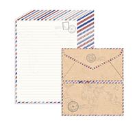 90 Pack Airmail Stationery Paper Set, 6.9 x 9.25 Inch