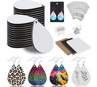 90 Pack Dangle Sublimation Earring Making Kit Pendants Jump Rings Hooks for Women Jewelry Present Sublimation Earring Heat Transfer Wire Hooks Earrings Unfinished Teardrop