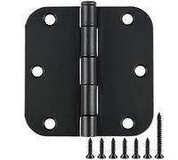 90 Pack Matte Black Round Door Hinges 3.5" Radius 5/8" Interior 3 1/2" Flat Iron Hinge, Residential Standard Residential