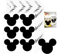 90 Pack Vinyl Chalkboard Stickers Mouse Head Stickers 2.97 x 2.5 Inch PVC Mouse Blackboard Wall Decals Mouse Themed Birthday Party,15 Sheet