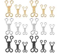 90 Pairs Sewing Hooks and Eyes Closure Black Silver Gold Metal 3 Sizes Hook and Eye Sew on Snaps for Clothing Copper Hooks Latch for Closures Bra Hook Replacement Trousers Skirts Crafting DIY Project