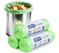 90 Pcs 30L Bin Liners, 8 Gallon(60x65cm) Degradable Food Waste Bags Thickened Non-Dripping, Large Capacity, Good Toughness, Food Caddy bags Bin Liners for Kitchen Office Bath (Green)