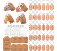 90 Pcs Bible Inspirational Keychains Wooden Appreciation Gifts Bible Verse Bulk Key Rings with Thank You Card & Organza Bags Christian Quotes Wood Keyrings for Prayer Inspirational Engraved Party