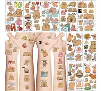 90 PCS Capybara Temporary Tattoos Kawaii Capybara Themed Birthday Party Decorations Favors Supplies Capybara Tattoo Stickers for Goodie Bags Fillers Prizes Rewards