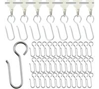 90 PCS Curtain Hooks, Curtain Hanging Hooks, S Shaped Curtain Hooks, Curtaines Track Curtain Metal for Door, Window, Bathroom, Ceiling, Drape Wire Accessories(Silver)