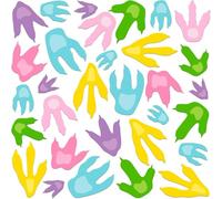 90 Pcs Dinosaur Footprints for Floor, Colorful Jurassic Wall Decals