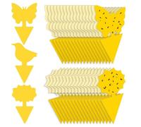 90 Pcs Fruit Fly Traps, Double-sided Fungus Gnat Sticky Fly Catcher for Plant Fly Control Indoor Outdoor Multiple Insects Control - Non-Toxic, Waterproof