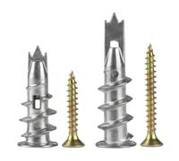 90 Pcs Heavy Duty Self Drilling Plasterboard Fixings, Plasterboard Wall Plugs and Screws, Metal Raw Plugs and Screws, Dry Wall Anchor Cavity Drywall Screws for Plaster Boarding Wooden Boards