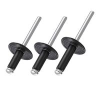 90 Pcs Large Flange Rivets Kit, M4.8 x 20/13/10mm Pop Blind Rivets Set | Black Aluminum Blind Rivet Assortment, Rivets For Metal, Plastic Wood Sheet Mounting, DIY（3 Sizes）