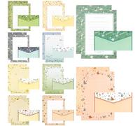 90 PCS Letter Writing Paper and Envelopes Set, 60 Stationery Paper A5 with 30 Envelops, 10 Flower Styles Letter Writing Set for Invitation Gifts Greeting Cards Office