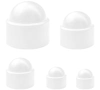 90 PCS M4 - M10 Plastic Round Head Hex Bolt Covers,Dome Nut Protection Caps (White)