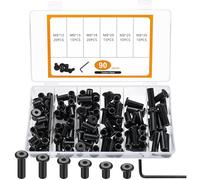 90 Pcs M8 Hex Socket Screw Rivet Insert Nuts, Rivet Cap Flat Head Cap Nuts, Flat Barrel NutsInsert Sleeve NutsFurniture Connector Sleeve Hex Nut (M8 black)