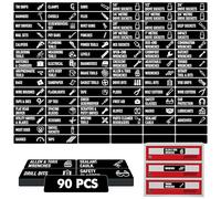 90 PCS Magnetic Toolbox Labels, 82 Pre-Printed & 8 Blanks Large Size Tool Chest Organizer Labels Strong Magnetic & Easy to Read Printing Fits All Brands of Steel Tool Box Drawers (Black, 3.5” x 1”)