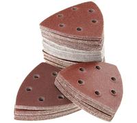 90 PCS Multi Tool Sanding Pads Triangle Sanding Pads Detail Mouse Sander Pads 6-Holes Electric Sander Sandpaper and Sanding Sheets, Sandpaper for Electric Sander 60 120 180 240 320 400 Grits