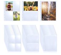 90 Pcs Photo Pockets for 6 Ring Binder Albums, A5 Size Cash Envelopes Budget Binder Pockets, 6 Holes Budget Bag, Plastic Notebooks Binder Pouch Folders for Photocard Photos Cards