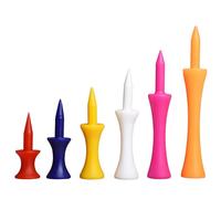 90 Pcs Plastic Golf Tees, 6 Sizes and 6 Colors Golf Practice Accessories, Driving Range Training Tees for Turf Grass Course Play