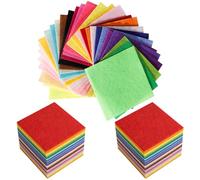 90 PCS Polyester Felt Fabric Squares Felt Sheets for Crafting Coloured Felt Soft 10 x 10 cmCraft Sets for Crafts Projects Felts, DIY Crafting Sewing, Patchwork Arts, Colorful