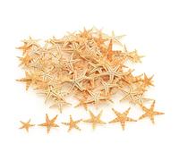 90 Pcs Portable Small Starfish Star Sea Shell Natural Beach Craft DIY Making Ornament for Home Party 0.4 inch-1.2 inch Attractive (Yellow)