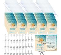 90 Pcs Starfish Story Gifts Mini Keepsake Appreciation Notecards Set Starfish Story Wallet Sized Cards Employee Gifts Drawstring Bags and Starfish Charms for Teacher Women Men (Delicate Style)