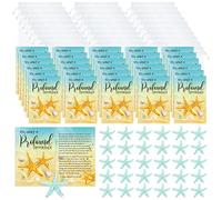 90 Pcs Starfish Story Gifts Mini Keepsake Appreciation Notecards Set Starfish Story Wallet Sized Cards Employee Gifts Drawstring Bags and Starfish Charms for Teacher Women Men (Fresh Style)