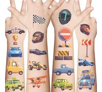 90 PCS Transportation Temporary Tattoos Stickers Cars And Trucks Vehicle Tattoos Themed Birthday Party Favors Decorations Supplies for Kids Boys Girls Gifts Goodie Bags Fillers Prizes Rewards