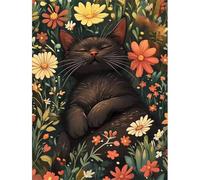 90 Piece Jigsaw Puzzles for Adults, Impossible Hard Difficult Challenging jigsaw puzzle 90 pieces adult Puzzles Classic Educational Games 25x20cm,Cat Daisy Plant