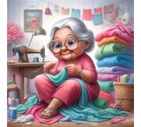 90 Piece Jigsaw Puzzles for Adults, Impossible Hard Difficult Challenging jigsaw puzzle 90 pieces adult Puzzles Classic Educational Games 30x30cm, Sewing Machine Granny