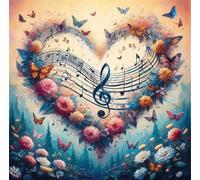 90 Piece Jigsaw Puzzles for Adults, Impossible Hard Difficult Challenging jigsaw puzzle 90 pieces adult Puzzles Classic Educational Games 30x30cm, Musical Note Flower