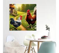 90 Piece Jigsaw Puzzles for Adults Meadow Chicken, 30x30cm Puzzles for adults 90 Pieces, Fun Present & Activity for Home, Jigsaw Puzzle for Birthday