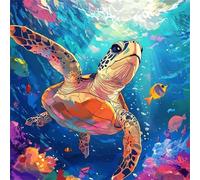 90 Piece Jigsaw Puzzles for Adults Ocean Turtle, Educational Games, Impossible Hard Difficult Challenging, Relaxation Jigsaw Puzzles for Adults 90 Pieces 11.8x11.8 inch
