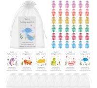 90 Pieces Employee Appreciation Gifts Bulk Include 30 You're Turtley Awesome Animal Pun Cards Mini Sea Turtle Figure and Organza Bags Christmas Gifts for Coworkers Friends Appreciation Pocket Favors