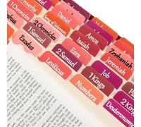 90 Pieces Pink Bible Tabs for Women, Waterproof Laminated Large Print Bible Bookmarks, Small Index Tabs Study Supplies Guide Kit, Baptism Christian Gifts for Men Beginner Easy to Read