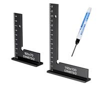 90° Right Angle Positioning Square Clamp, 100 x 70mm and 150 x 100mm Aluminum Alloy Right Angle Clamp with Measuring Scale, Metal Try Square for Precise Work in Metal Construction and Workshop