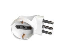 90° Schuko Adapter: 1 Socket 10/16 A with Schuko vs 16 A Plug